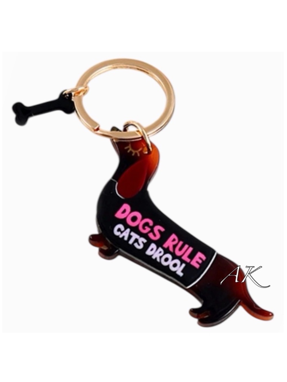 Dachshund Dogs Rule Cats Drool Keychain 🐾 Doxie Wiener